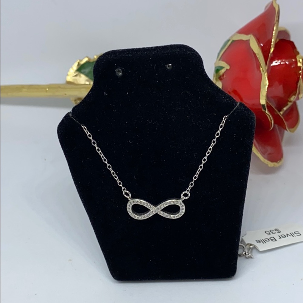 Sterling silver eternity necklace